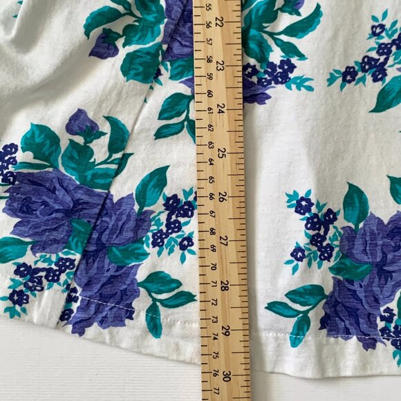 Vintage 90s Mini Floral V Neck Dress Lolita Fit Flare Cottagecore Coastal Boho - Picture 8 of 13